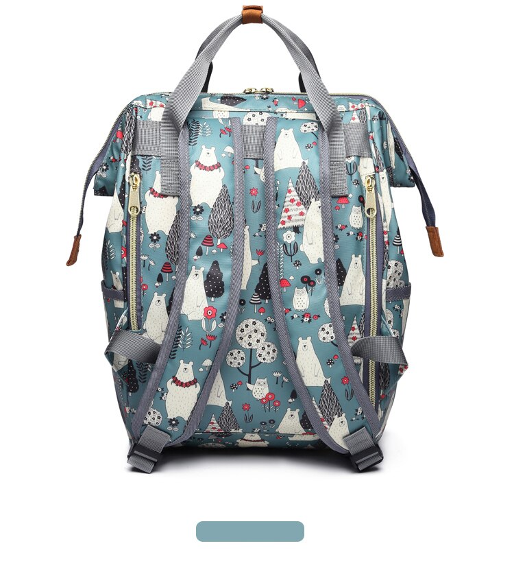 Lequeen Mommy Backpacks Nappy Bags animal bear print Diaper Bags Maternity Backpack Small Waterproof Travel Bag LPJ10