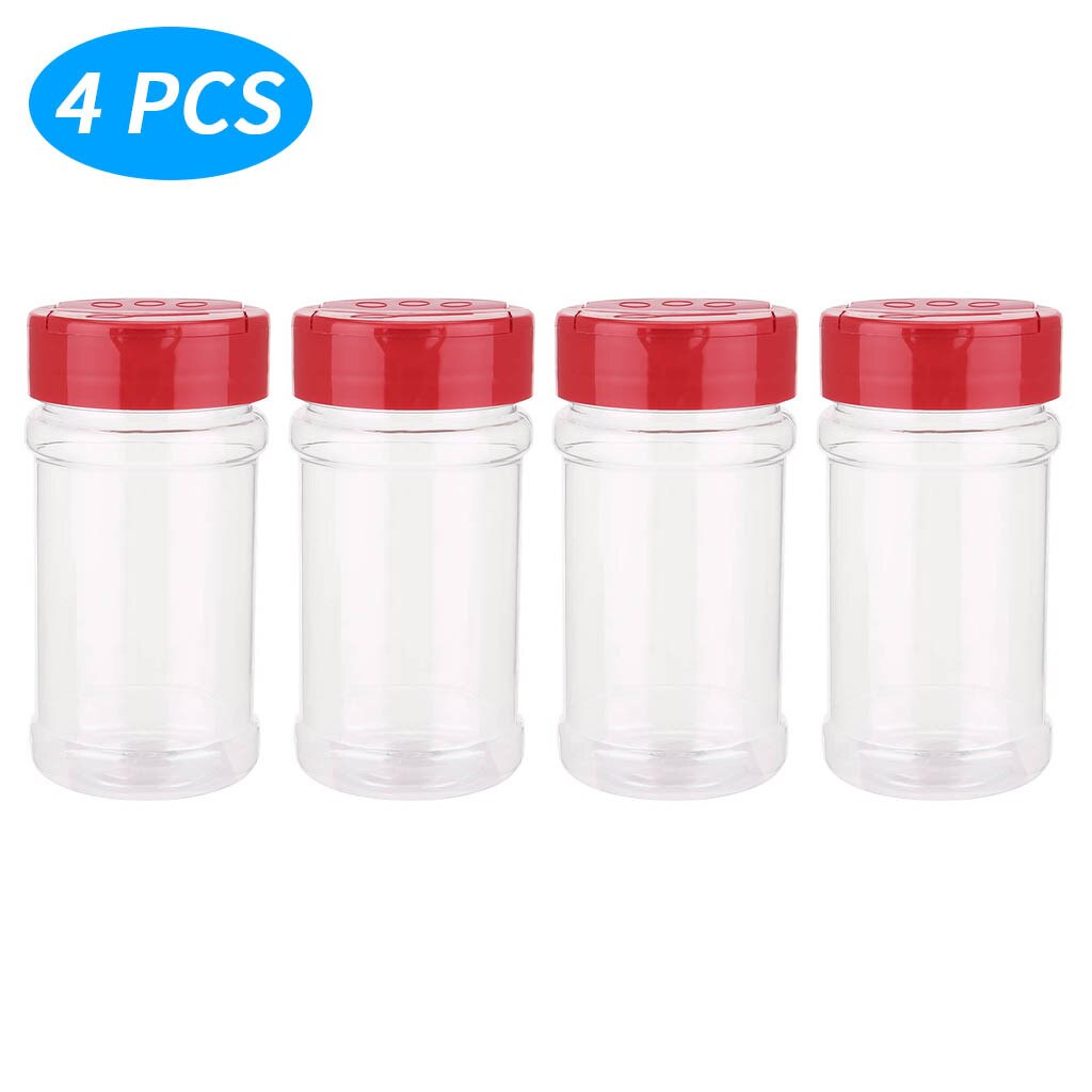 4PCS Spice Jar Seasoning Box Kitchen spice rack Spice Storage Bottle Jars Transparent PP Salt Pepper Cumin Powder Box tool#h3: Default Title