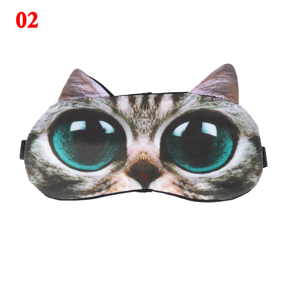 Cute Cat Sleep Mask Eye Mask Eyeshade Cover Shade Natural Sleeping Eye Patch Women Men Soft Portable Blindfold Travel Eyepatch