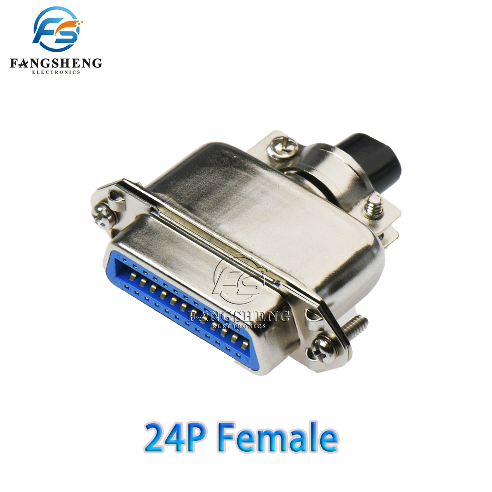 1/5 stk. 57- serie centronics-stik, hun-stik,  cn14p/24p/36p/50p båndcomputerprinterkabelmonteringsadaptere med mentalt dæksel: Mørkegrå / Under 5 stk