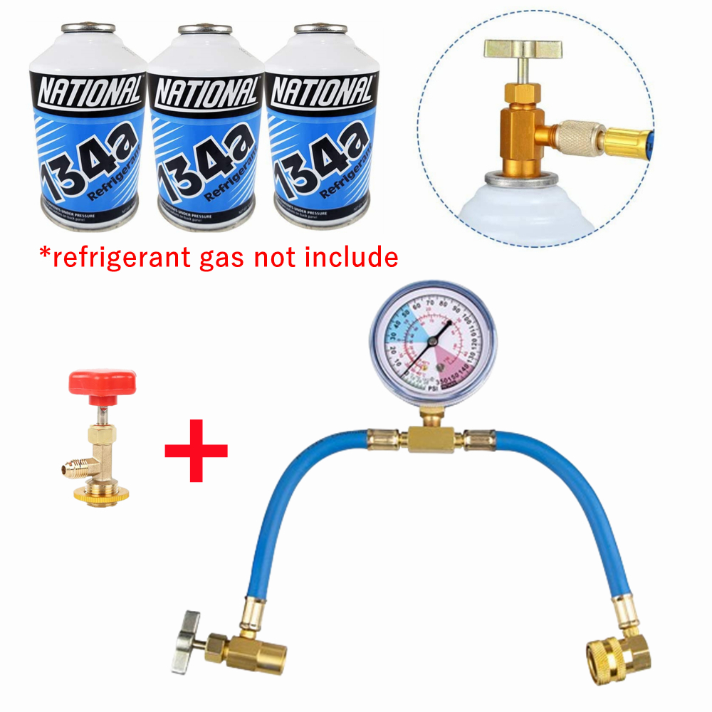 Universell R134a Slange Freon Fyllingsverktøy R22 R134a Kjølemiddel Manometer for Bil