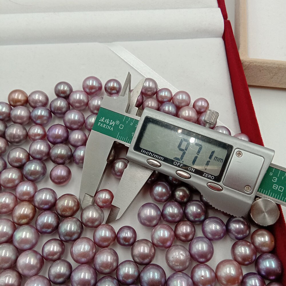 DIY PERLE PERLEN, 5 TEILE/LOS, 9-11mm hohe glanz lila runde perle, 100% natur süßwasser verlieren perle, halb oder keine See