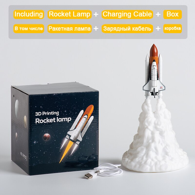 Space Shuttle Moon-Shaped LED Lights, 3D Printed Toys For Aerospace Enthusiasts, Decorative Lighting , Features In