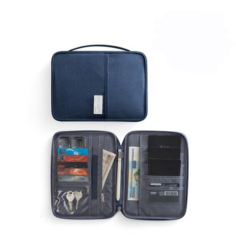 LKEEP Brand Passport Covers Holder Card Package Credit Card Holder Wallet Organizer Travel accessories Document bag cardholder: navy L