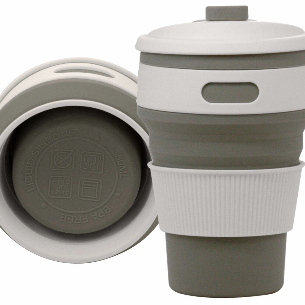 Portable Coffee Cup Mugs Travel Collapsible Silicone Cup Folding Water Cups BPA FREE Food Grade Drinking Ware Mug Tea Cups