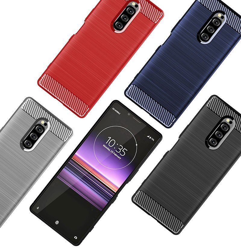 Für Sony Xperia 2 Fall Gebürstet Silikon Carbon Fiber Textur Zurück Abdeckung Für Sony Xperia 1 Xperia1 J8110 J8170 J9110 fall