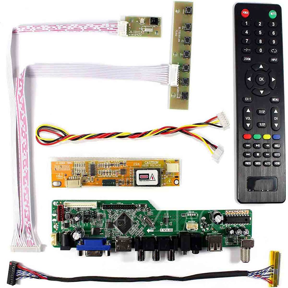 TV56 Kit for B170PW03 B170PW06 LP171WP4 LTN170X2 TV+HDMI+VGA+AV+USB LCD LED screen Controller Board Driver