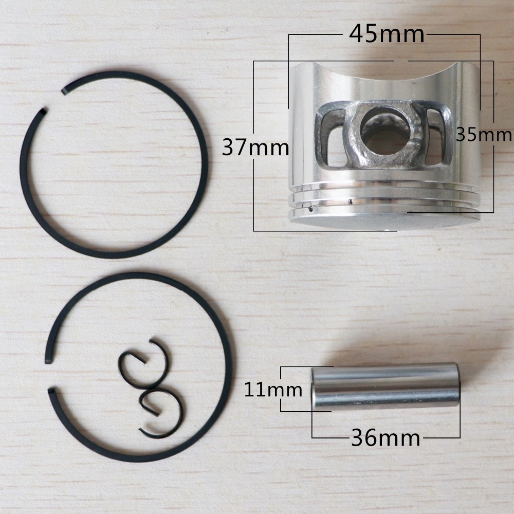 Chainsaw Piston Kit 45mm For Chinese 5200 52cc G5200 Gas Cylinder Engine Motor w/ Pin Rings Circlips Spare Parts