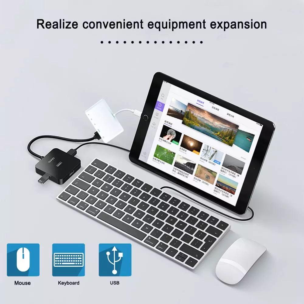 USB Hub 1080P HDMI-Compatible Digital AV TV OTG Adapter Memory Card TF Card Reader For IPhoneX XR XS 12 11Pro Max SE IPad Mini