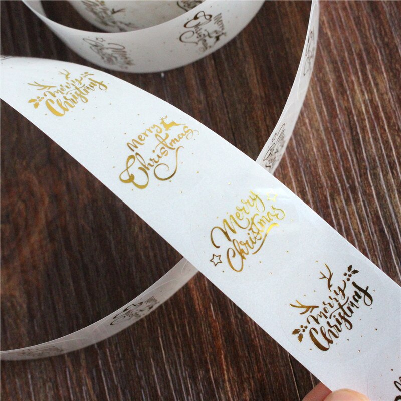 500 stuks kerststicker verpakkingsetiket pot envelop zegel goudfolie 1 inch feestgunsten