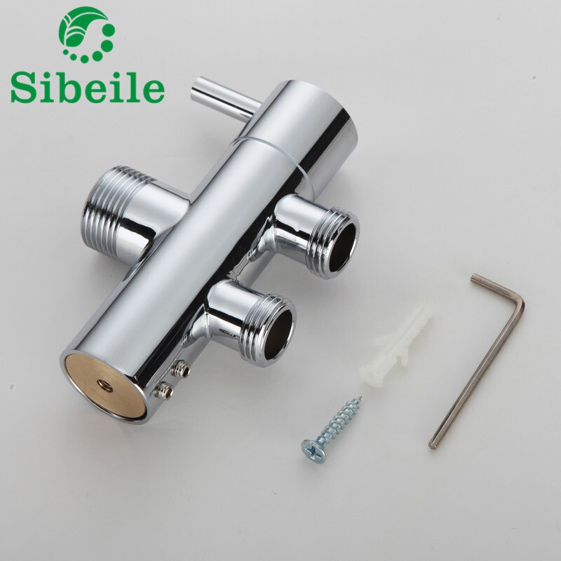 Sble krom 3- vejs badeværelse toilet bidet 3/4 '' 1/2 '' t-adapter bruseromskifterventil brusebadarmatur tee-stik shattaf ventil
