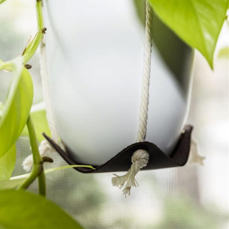 Skórzany wieszak na rośliny wisząca donica uchwyt na doniczkę Dom dekoracje na rośliny doniczkowe soczyste kaktus