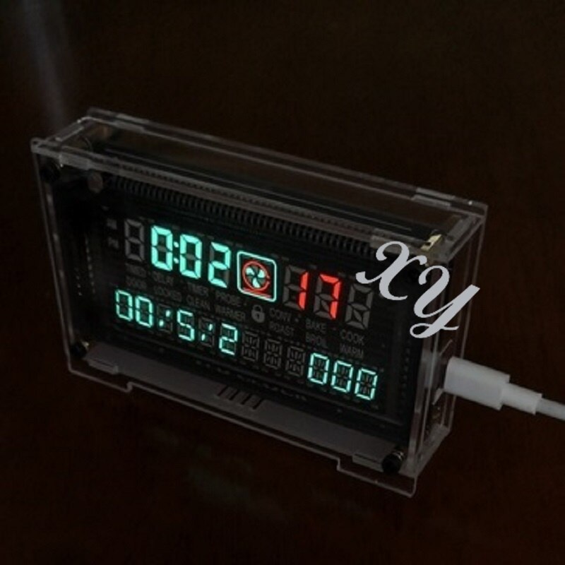 Glass Desktop VFD Clock VFD DIY Kit BoyFriend Digital LED Clock Home Clock Ambient Light VFD screen