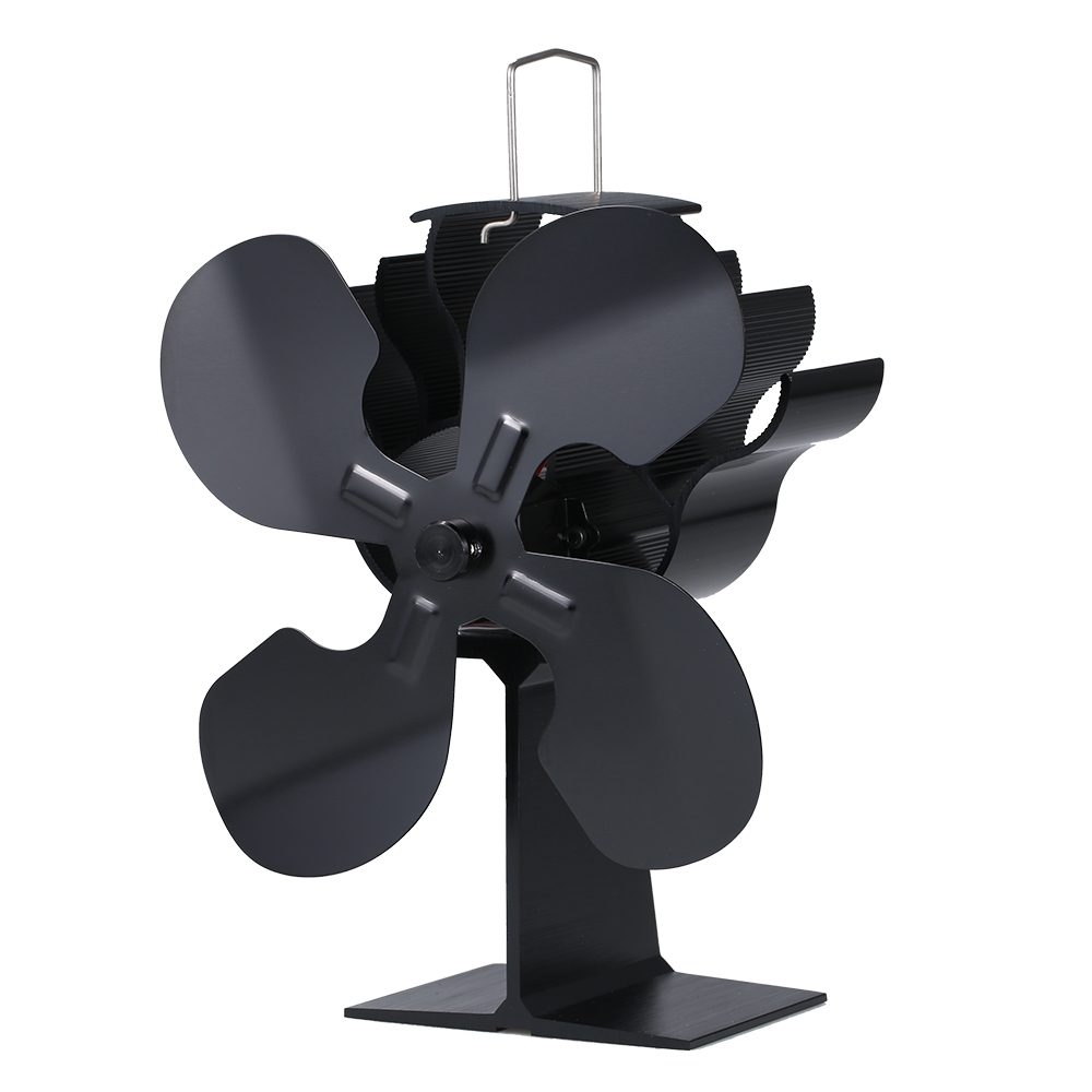 4 Blades Heat Powered Fireplace Fan for Wood Burning Log No Electronic