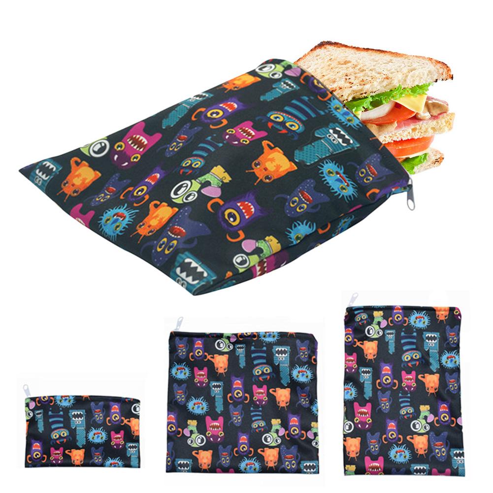 3Pcs Herbruikbare Snack Tas Waterdichte Brood Sandwich Bag Pouch Draagbare Ontbijt Houder Voor School Camping Werk Reizen