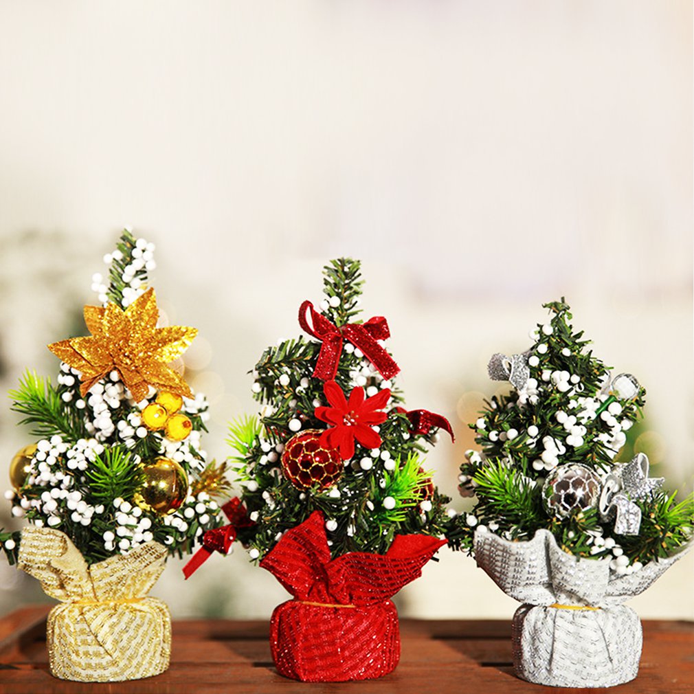 20Cm Mini Kunstmatige Kerstboom Doek Stof Pvc Handwerk Kerstversiering Home Office Tafel Top Xmas Boom Decoratie