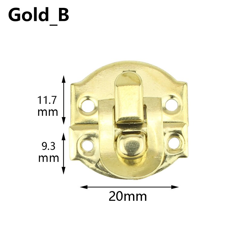 Vintage Wooden Jewelry Box Buckle Lock Antique Box Iron Latch Clasp Padlock Hasp Locked Wooden Wine Box Hardware Supplies: 5