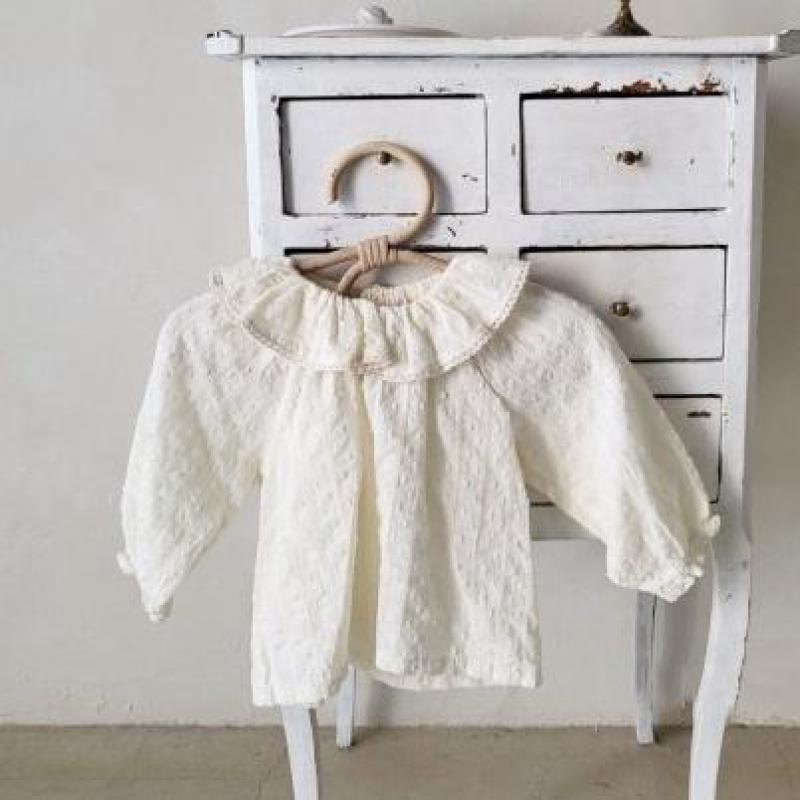 Baby Girl Long Sleeve Ruffle Collar Shirts Sweet Girls Blouse Cotton Kids Infant Bottoming Tops Princess Shirt