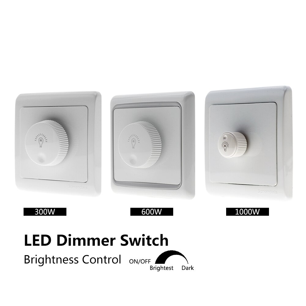LED Dimmer Switch AC 220V 300W 600W 1000W Adjustable Brightness Lamp Bulb Strip Driver LED Dimming Controller Brightness Dimmer
