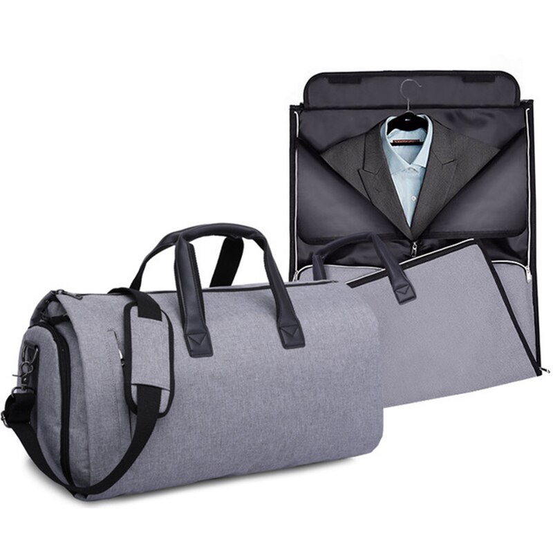 2 in 1 beklædningsgenstands taske med sko rum, konvertibel dragt rejsetaske taske taske med bagage skulderrem  t0