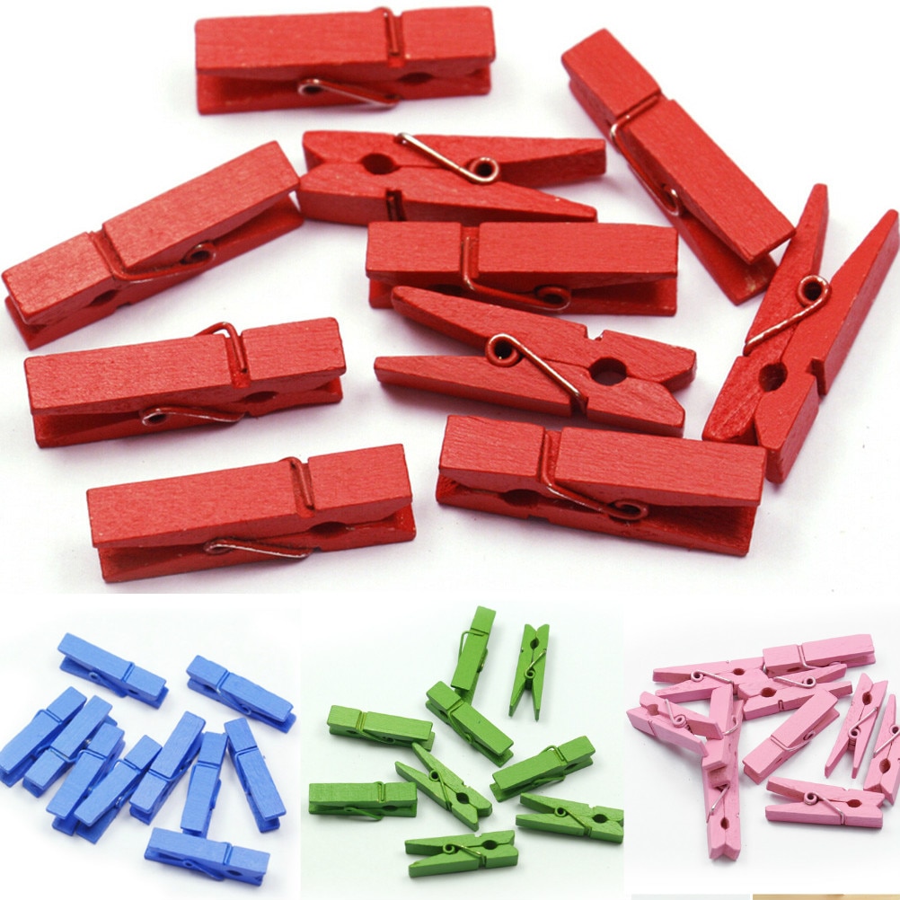 20Pcs Kleine Mine Size 35Mm Mini Natuurlijke Houten Clips Voor Foto Clips Wasknijper Craft Decoratie Clips Pinnen