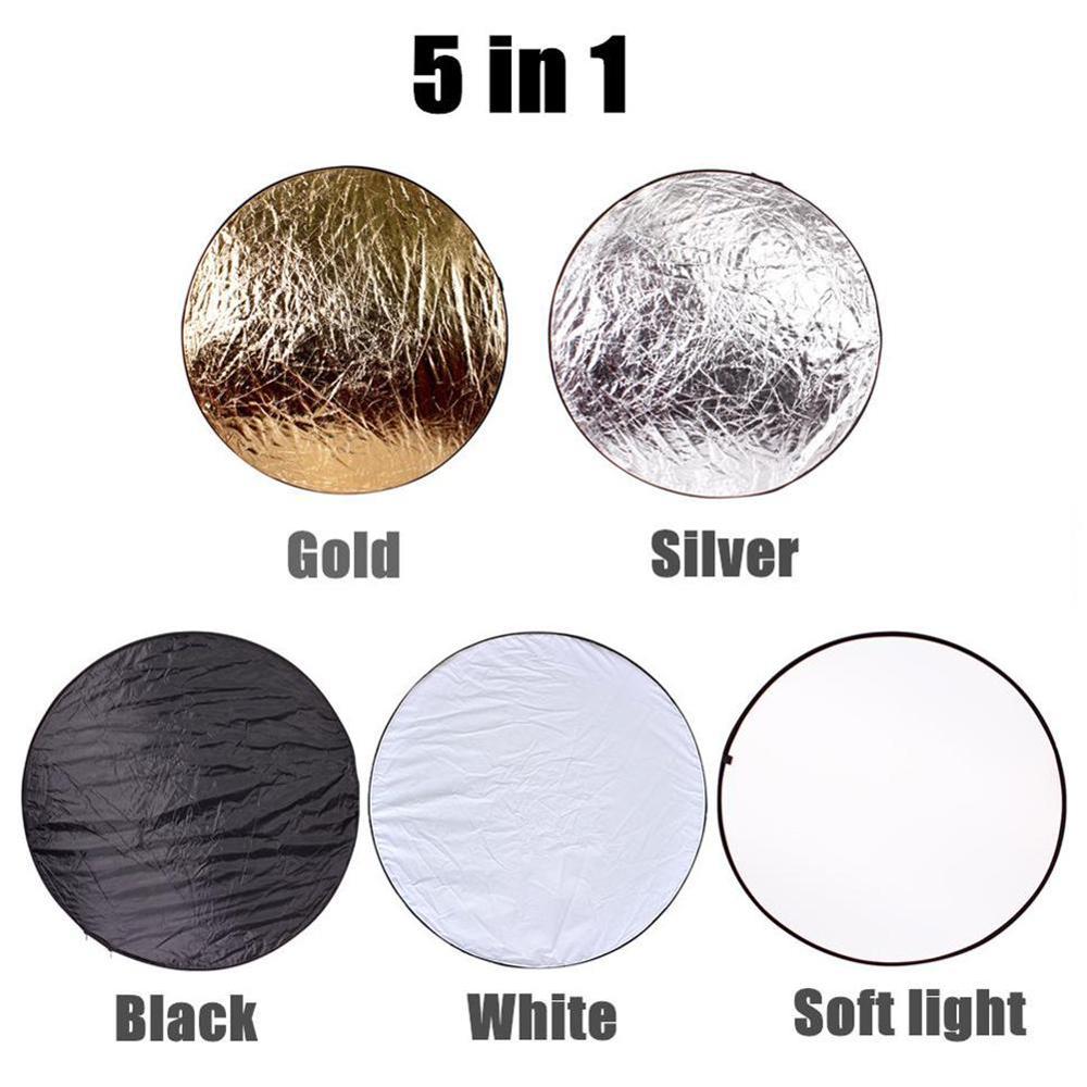 Mini Reflector de luz para fotografía 5 en 1 de 30cm y 11,8 pulgadas, Reflector redondo de luz múltiple para disco para estudio A2Z4