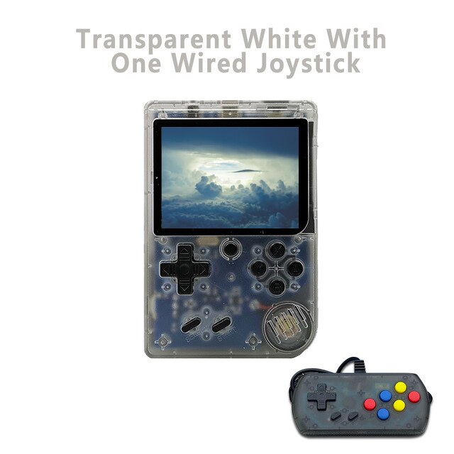 Powkiddy Q3A Video Spiel Retro Konsole 8 Bit Retro Mini Tasche Handheld-Spiel-Player Gebaut-in 168 Klassische Spiele kinder: White t And joystick