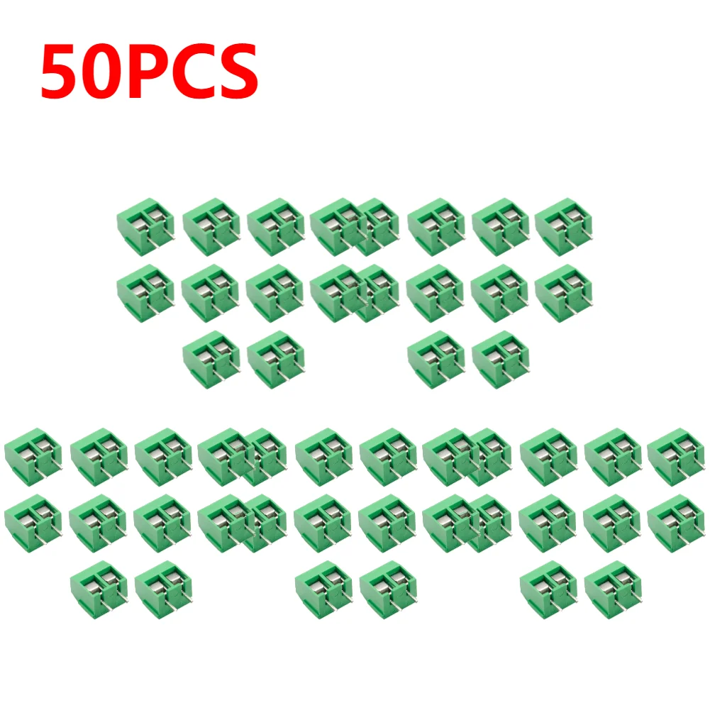 10-50Pcs PCB Mount Screw Terminal Block Connector Straight Pin 2P 3P KF301 Spliced Screw Terminals Block Connector for Arduino: Yellow