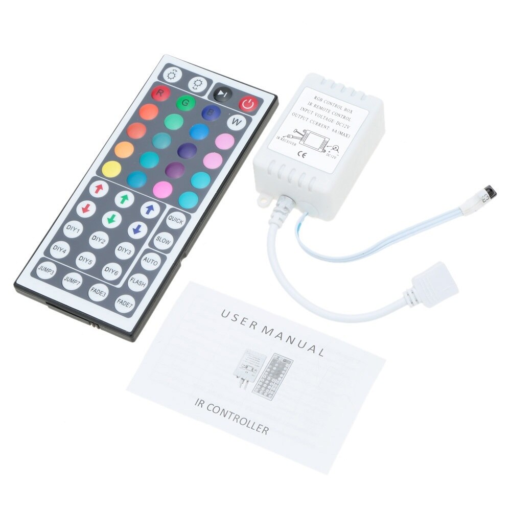 LED RGB Controller 44 Keys Single Double IR Remote RGB Controller DC12V Dimmer Control Box For SMD2835 3528 5050 LED Strip Light