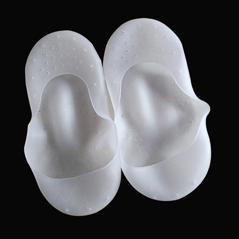 Durable Full Cover Calluses Feet Care Socks Anti Crack Soft Elastic Moisturizing Pedicure Hole Silicone Heel Protect Insole: white / S( EU 35-38)