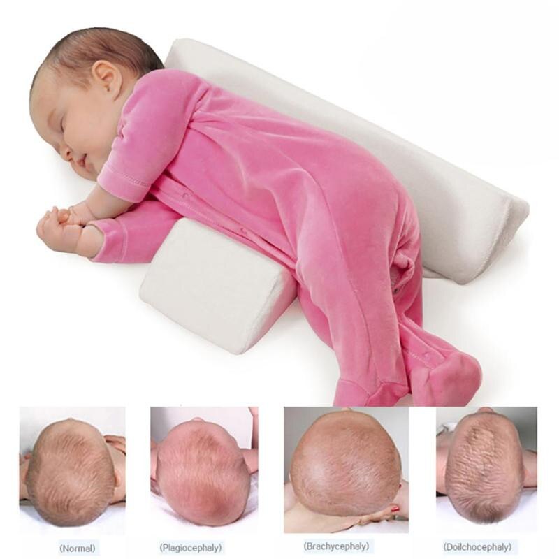 Baby Slaap Pilow Zachte Fluwelen Memory Foam Kussen Comfy Pasgeboren Antiroll Kussens