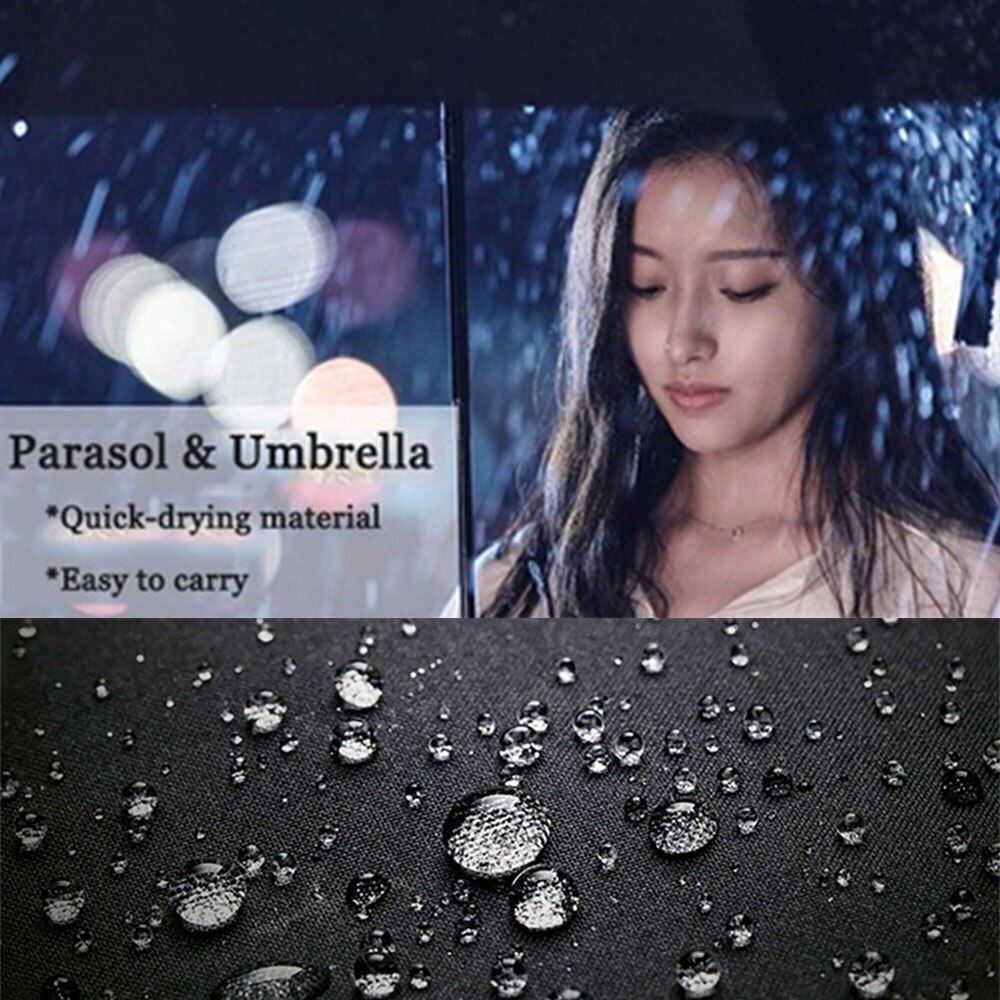 Automatic Umbrella 3 Folding Rainy Day Rain Umbrellas Large Anti-UV Umbrella Strong 8 Bones Outdoor Double Layer