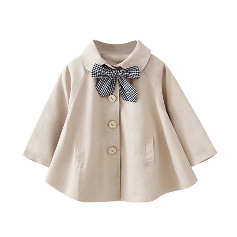 Bébé enfant en bas âge manteau bébé filles Trench manteau veste robe avec décolleté arc coupe-vent vêtements pour fille enfants veste pour 1-6T