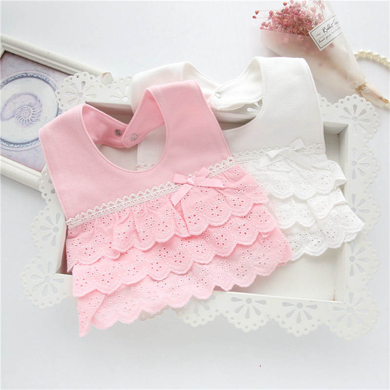 Weiche Baumwolle Neugeborenen Mädchen Lätzchen SchöNe Bowknot Spitze Kleinkind Burbs Baby Fütterung Tuch