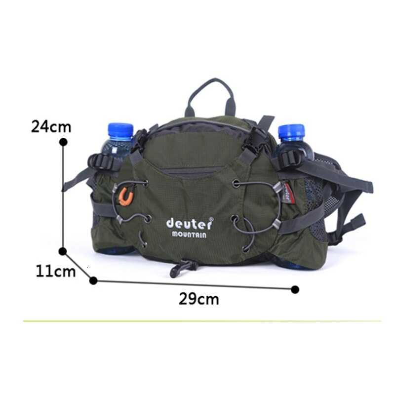 7l sacs banane imperméables et résistants à l'usure pour hommes et femmes, idéal pour l'escalade, le voyage, le camping, l'équitation et la randonnée: Vert armée