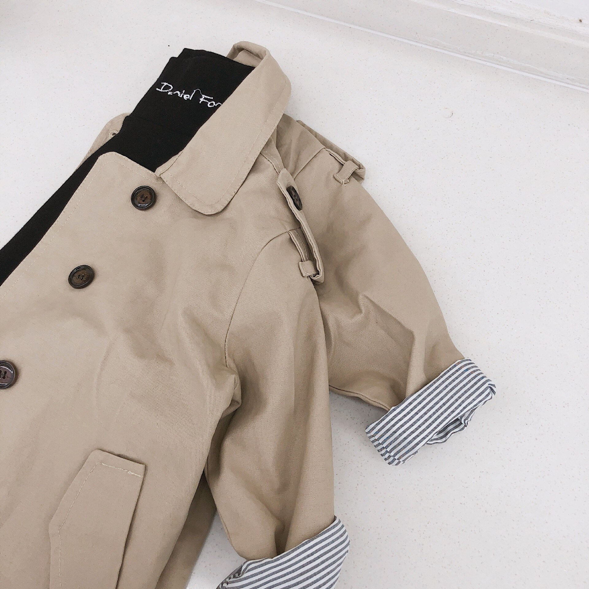 Herbst Koreanisch Stil jungen übergroßen graben jacken freundlicher verlieren gestreiften Patchwork lange mäntel freundlicher outwears