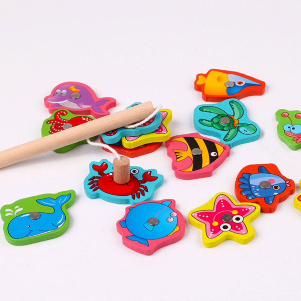 1 Set Fishing Game Playset Portable Charming Magnetic Fishing Game Bath Toy Educational Plaything for Game Birthday