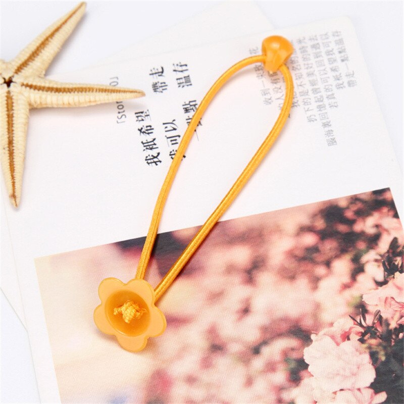 30 stuks elastische haarbanden voor meisjes, diy bloemenhaarband, touwring, lintversieringen, paardenstaarthouder, haaraccessoires: Oranje