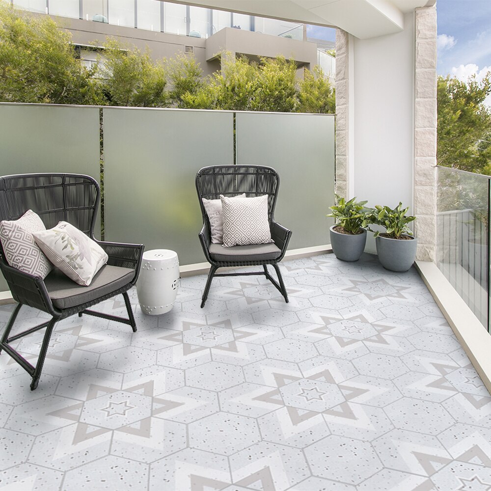 Funlife®Autocollants hexagonaux antidérapants pour sol, auto-adhésif de cuisine étanche, amovible, facile à nettoyer