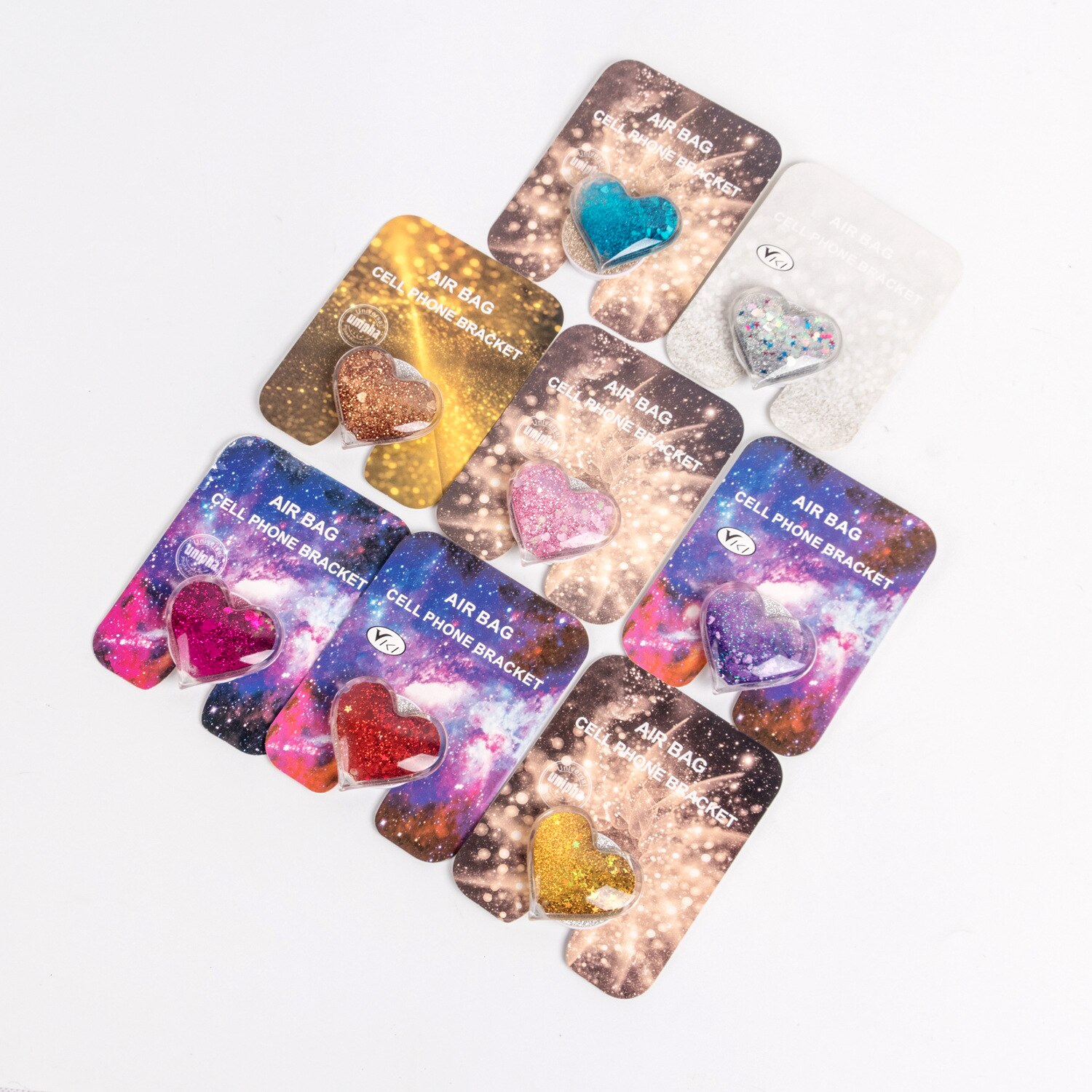 universal heart-shaped glitter mobile phone finger ring holder handle airbag holder accessories iPhone