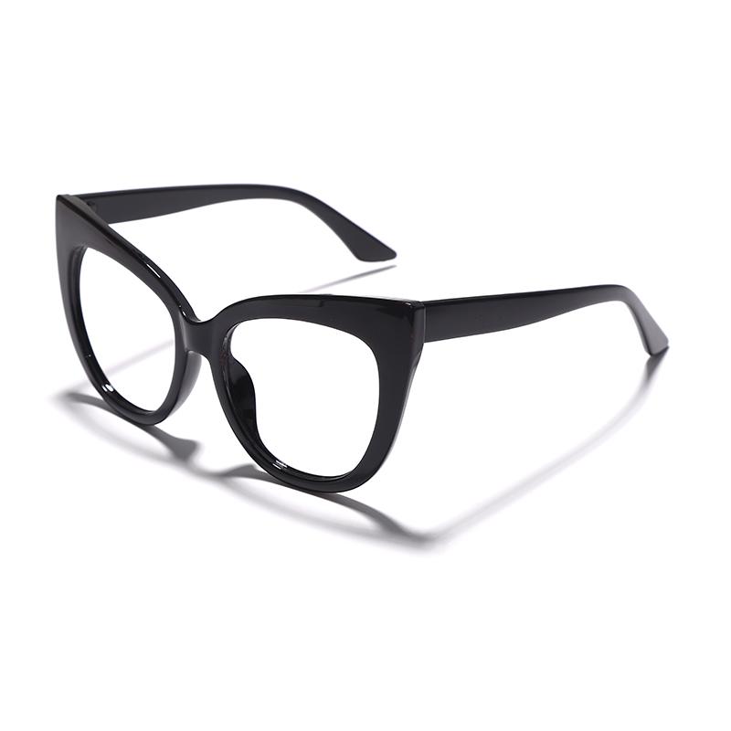 Cat Eye Oversized Glasses Frame Rivet Structure women Spectacles Frames Red Black Color Brand Eyeglasses Unisex: 1