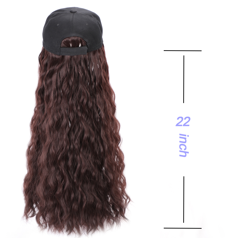 ONYX-Peluca de cabello sintético para mujer, gorro de béisbol con ondas largas de 22 pulgadas, extensión de cabello natural, ajustable, para exteriores: #10