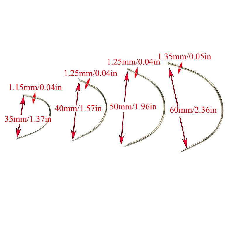 Four Size Manual Curved Needle DIY C-shaped Curved Needle Large Hole Special Needle Multipurpose Handmade Leather Stitch