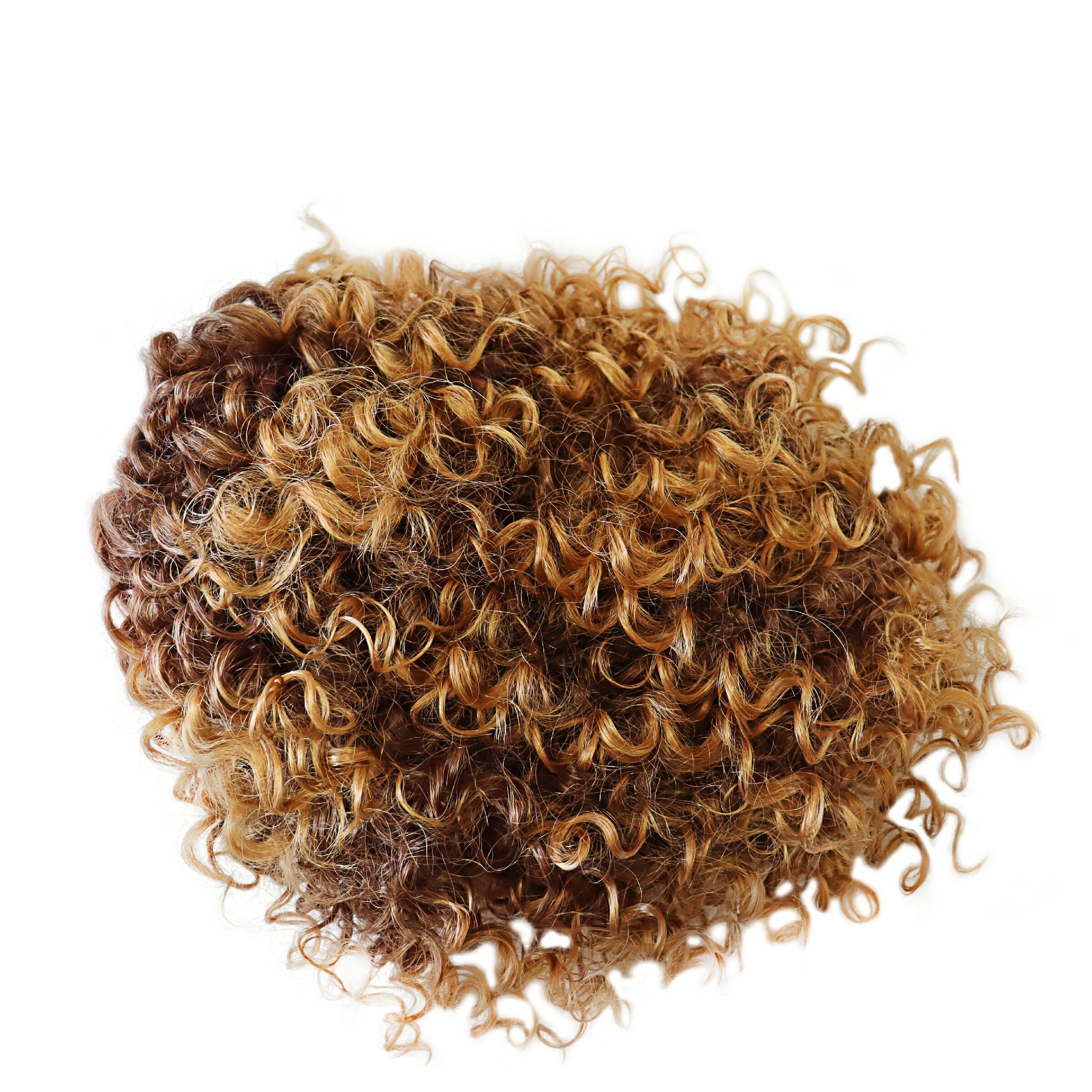 GNIMEGIL African American Wigs Female Synthetic Short Afro Kinky Curly Wigs for Black Women Natural Hair Ombre Dark Brown Roots