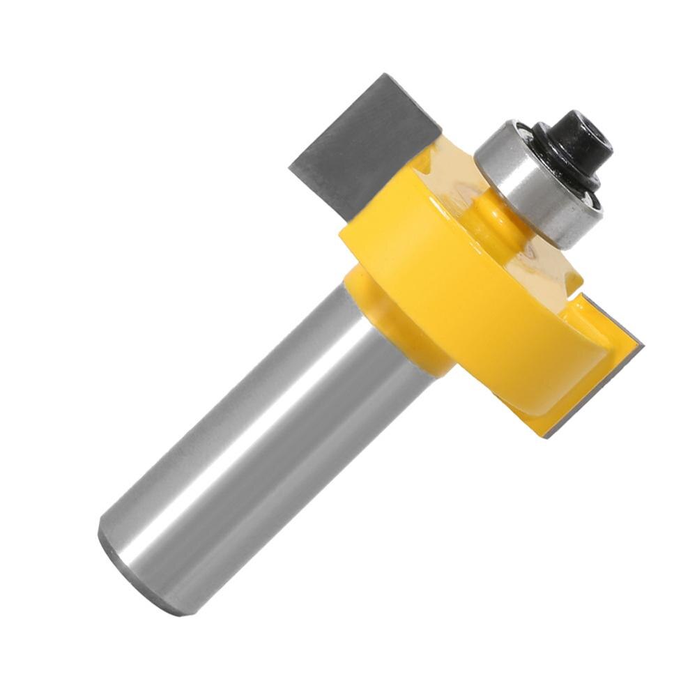 1pc 1/2inch 12mm Shank Rabbet Router Bit Woodworking Tenon Milling Cutter with 6pcs Bearings Set For Wood Cutting Tools