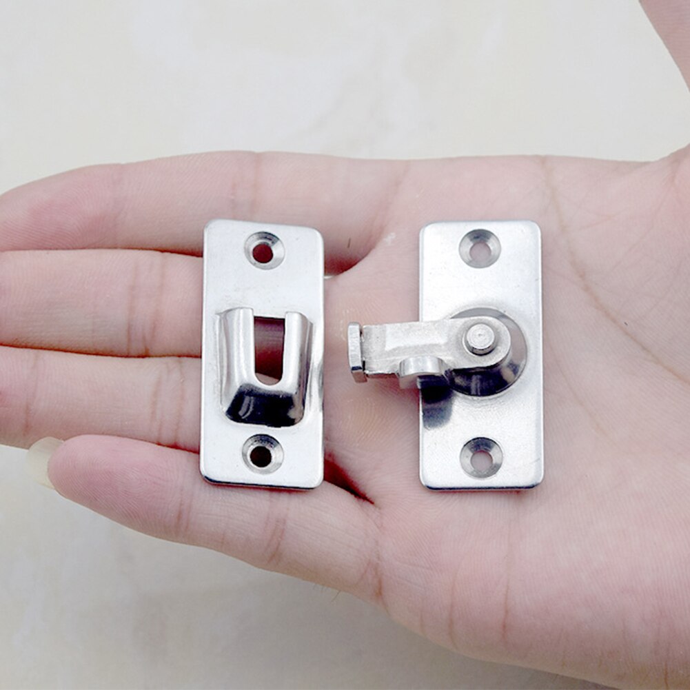 Stainless Steel Shift Latch Sliding Clasp Cabinet 90 Degree Chain Button Door Lock Hotel Home Security Tools Push Pull