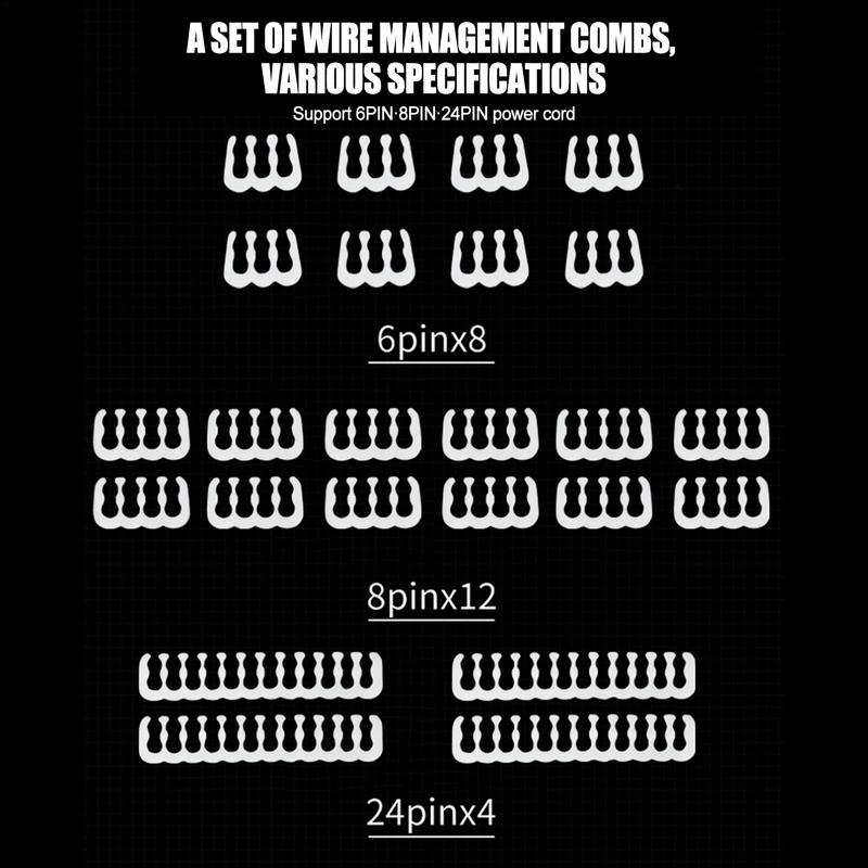 Organizing Kit Computer Cable Management Comb Fits Cable Manager PC Power Cables PSU Extension Clip Power Cables Wiring