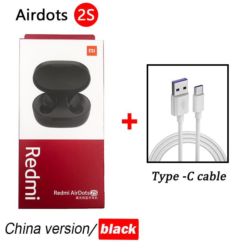 airdot 2s Xiaomi mi true wireless earbuds basic 2s Bluetooth 5.0 touch control TWS earphone gaming mode Type C headphone: airdots 2s n cable