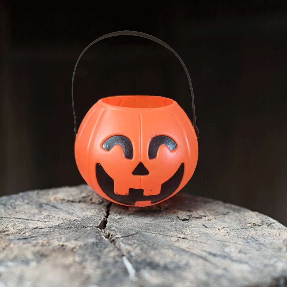 Decoraciones prácticas linterna de calabaza de Halloween, artículos de decoración, Cubo de dulces para niños, Cubo de calabaza, decoración de Halloween