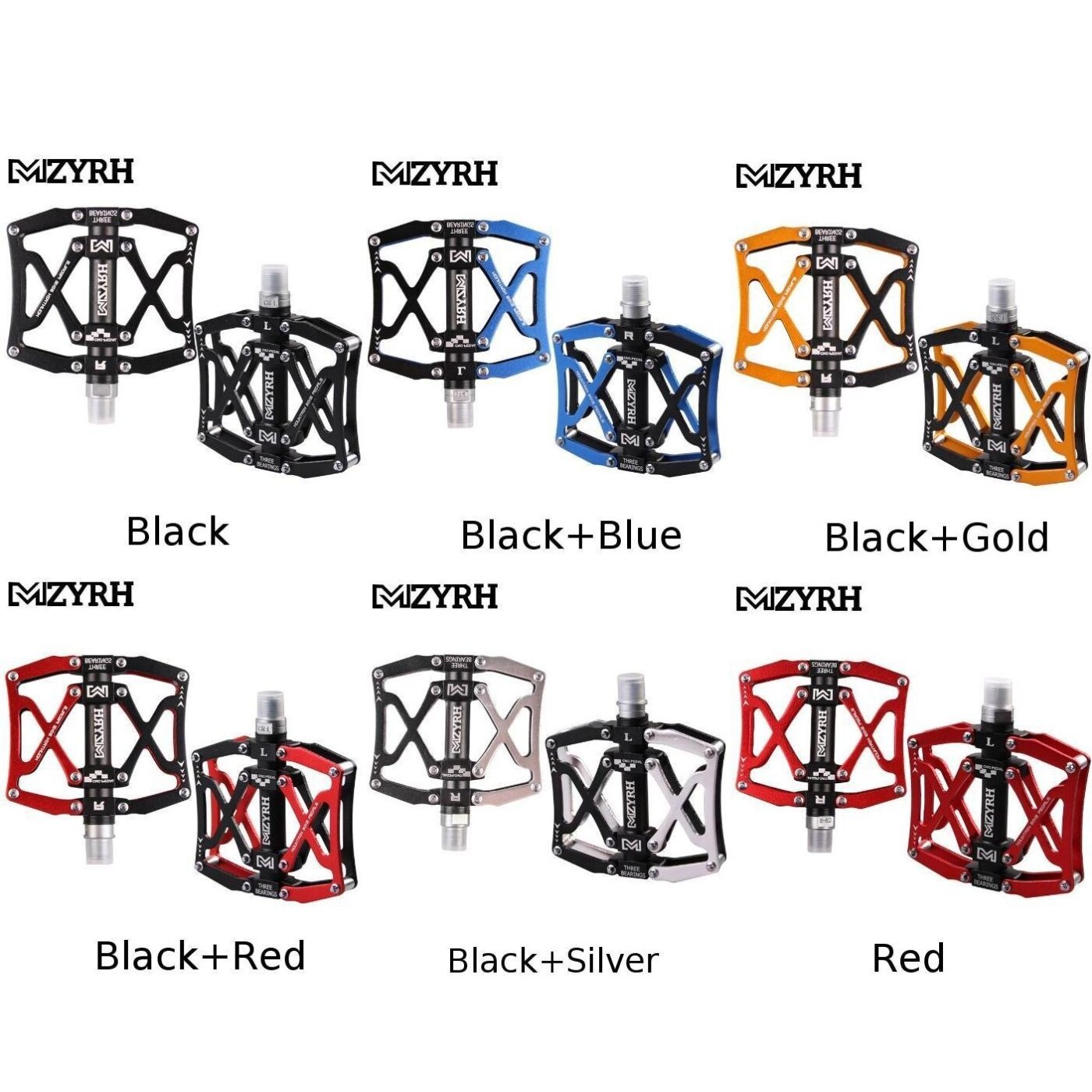 MZYRH Aluminuim MTB Mountain Bike 3 Sealed Bearing Bicycle Pedals Wide